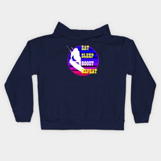 Eat Sleep Boost Repeat Female Kitesufer Retro Sunset Kids Hoodie